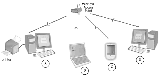 network printer sharing via a computer