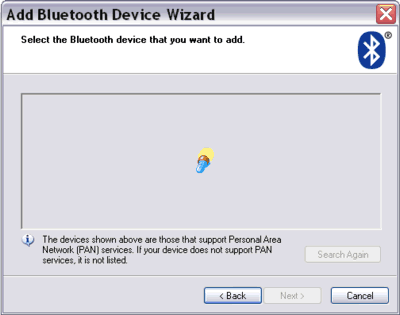 Figure  on Figure  The Wizard Searches Bluetooth Devices That Support Pan