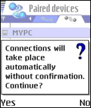 PC authorization confirmation on mobile phone