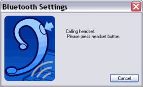 the wizard asks you to press the Bluetooth headset button to start a connection