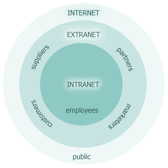 Intranet, extranet, and Internet