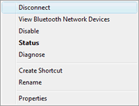 Network Connections : Bluetooth Network Connection : right click and select Disconnect.