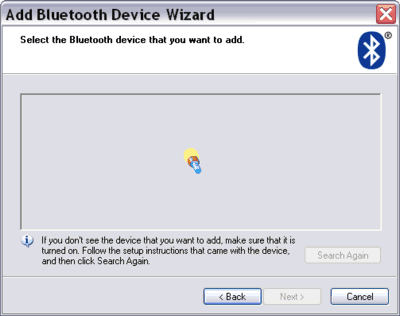 Add Bluetooth Device Wizard device discovery