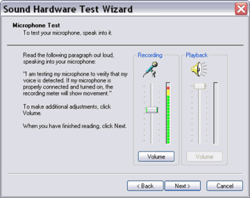 Sound Hardware Test Wizard - Microphone Test
