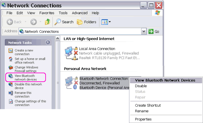 Joining a PAN from Network Connections