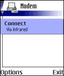 connecting to PC via infrared modem in Symbian v7.0