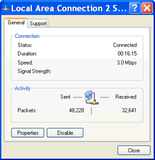 Bluetooth PAN connection status using TOSHIBA stack