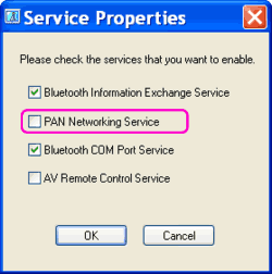tick PAN Networking Service and click OK