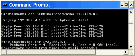 to ping another computer from Command Prompt window