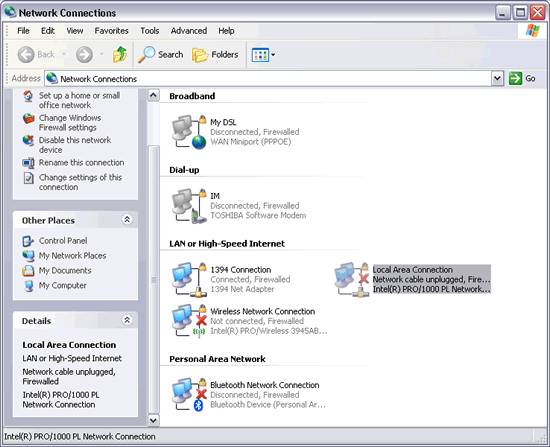 vmware player network cable unplugged