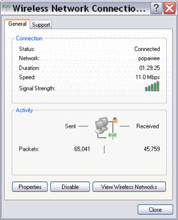 Wireless Network Connection status