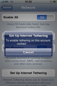 Set Up Internet Tethering. To enable tethering on this account, contact your operator.